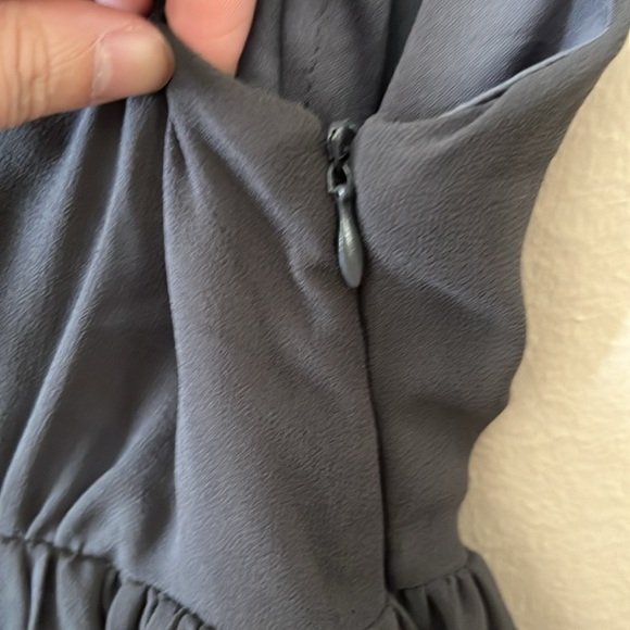 Cat Lady One Shoulder Flower Petals Gray Purple Mini Dress S - Picture 4 of 9